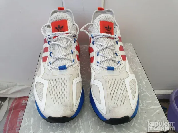 Adidas ZX 2K Boost White Solar Red Blue original patika