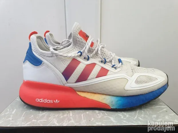 Adidas ZX 2K Boost White Solar Red Blue original patika