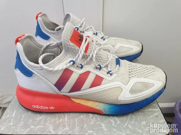 Adidas ZX 2K Boost White Solar Red Blue original patika