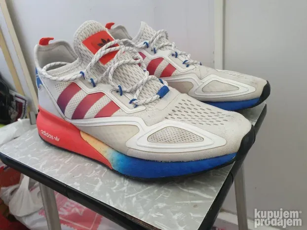 Adidas ZX 2K Boost White Solar Red Blue original patika