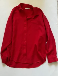 Stradivarius zenska crvena lanena kosulja S