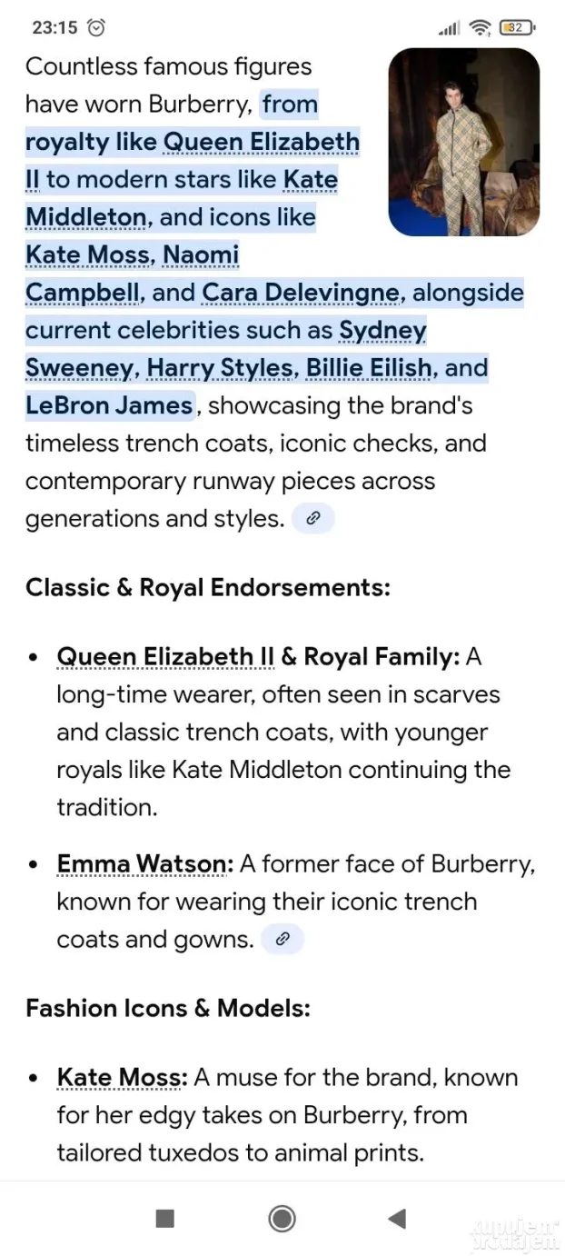 Luksuzni engleski mantil Burberry London M