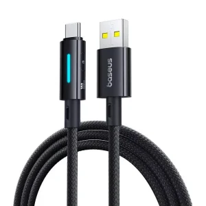 Kabel Baseus Lit Button-Control Fast USB-A na USB-C 100W