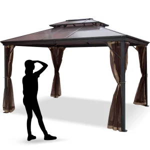 VEVOR Baštenska Pergola 3x3 m sa čvrstim krovom