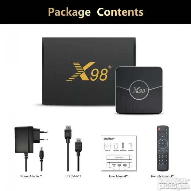 X98 Plus 4GB/64GB 64bit S905W2 WiFi 2,4/5GHz Android 11 Kodi