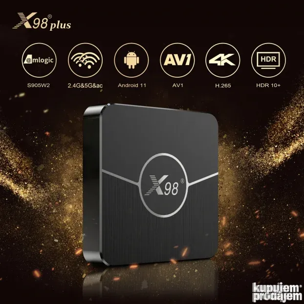 X98 Plus 4GB/64GB 64bit S905W2 WiFi 2,4/5GHz Android 11 Kodi