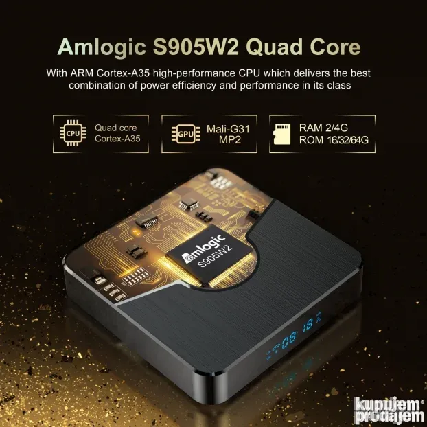 X98 Plus 4GB/64GB 64bit S905W2 WiFi 2,4/5GHz Android 11 Kodi
