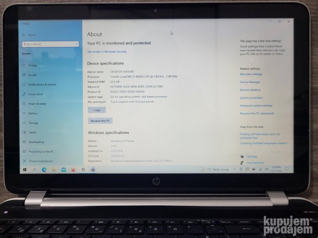 Laptop HP Pavilion 15-n088sz i7-4500U 12GB 1TB 15.6" Touch