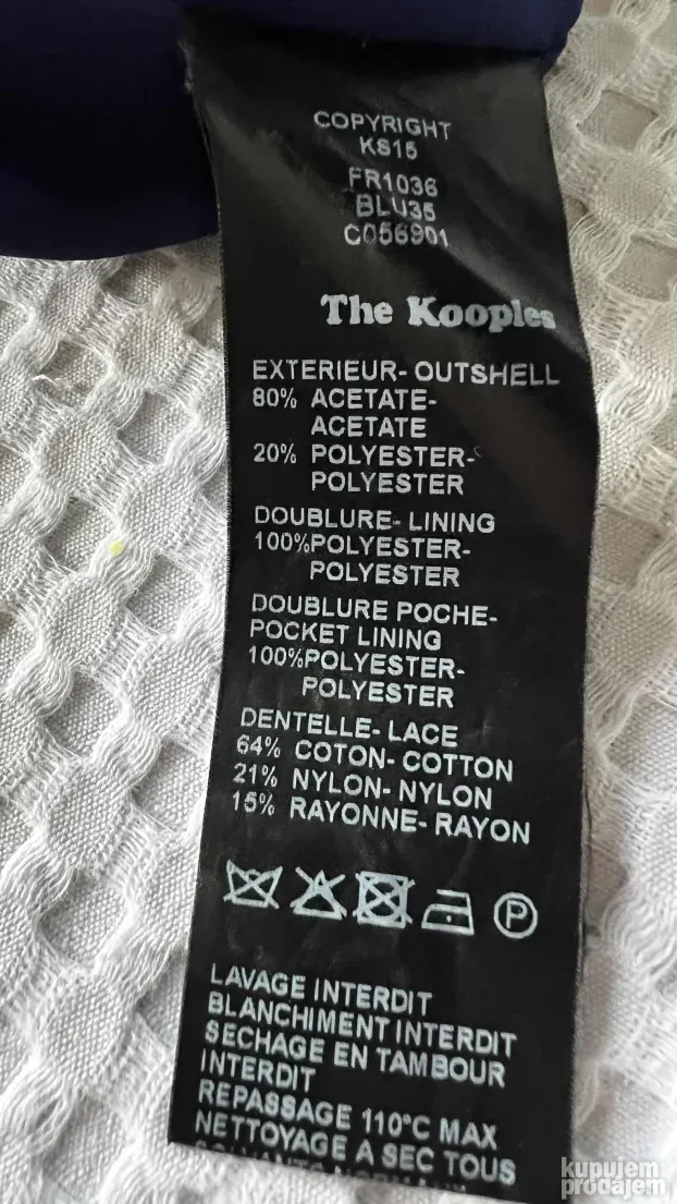 THE KOOPLES ORIGINAL plava top haljina S