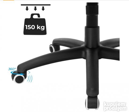 Kancelarijska Stolica (Crna) do 150kg OBG56B- Songmics