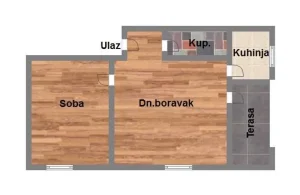 Dvosoban stan na Popovici-45m2!
