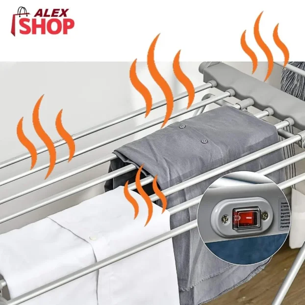 Sklopiva električna sušilica za veš sa grejačima