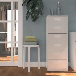 Pitarch Tibet komoda, 6 fioka, bela, 40x110x40 cm