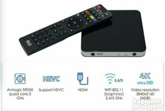 Streamer Linux Multimedia TVIP S-Box V.605 4K HEVC - Decoder Android 6.0 Con WiFi 5GHz Multimedia Linux Stalker - Foto 2