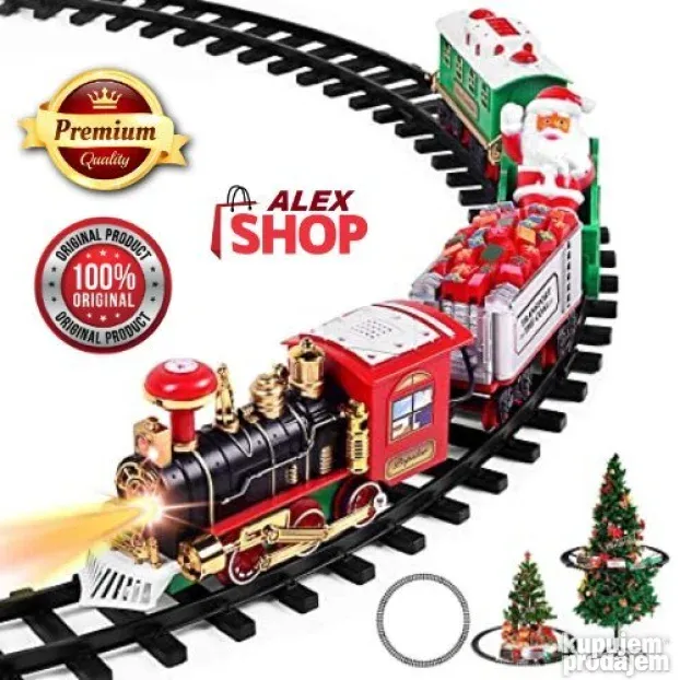 Veliki Novogodišnji vozić sa deda mrazom -3vagona