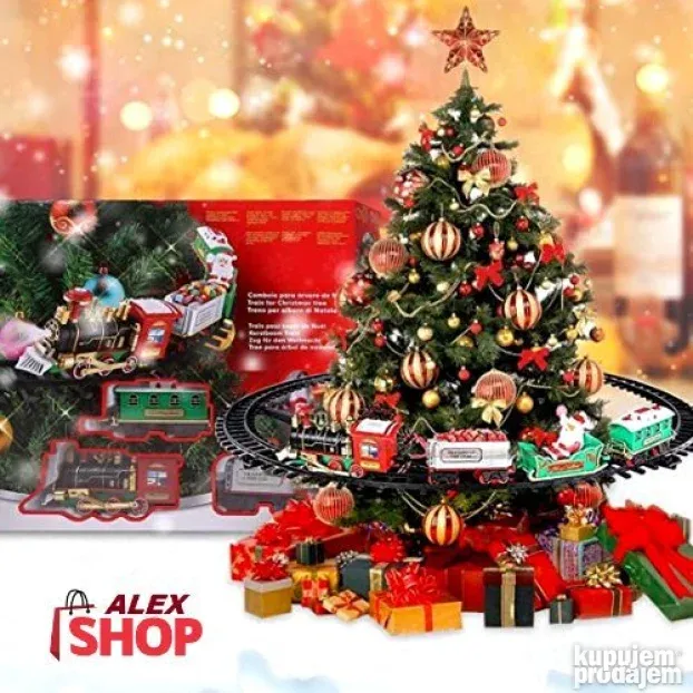 Veliki Novogodišnji vozić sa deda mrazom -3vagona