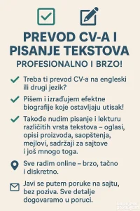 Efektan CV i Kvalitetan Tekst  Sve na Jednom Mestu