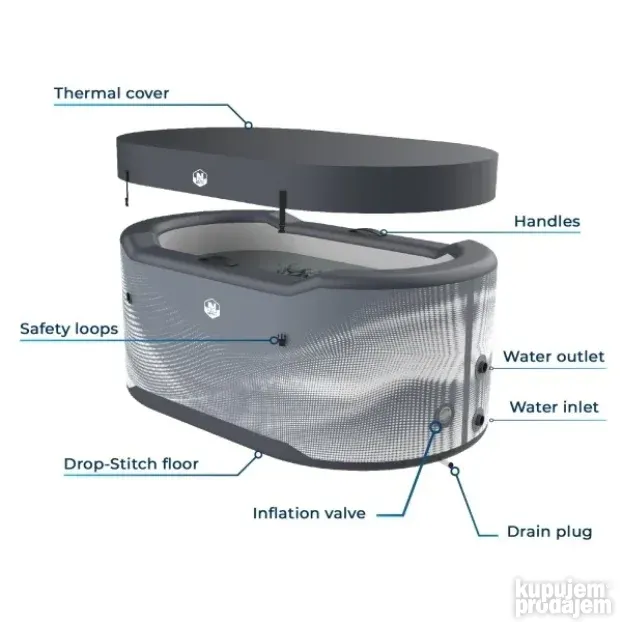 Rashladna kada - Ice bath tub Penquin 170x92x60cm