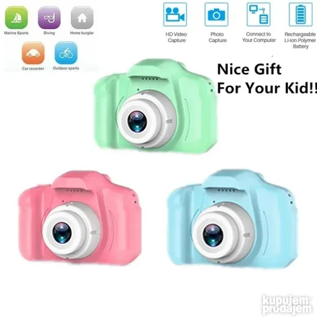 Dečja Digitalna kamera za decu KIDS CAMERA zelena