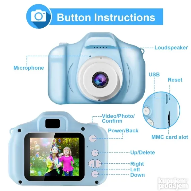 Dečja Digitalna kamera za decu KIDS CAMERA zelena