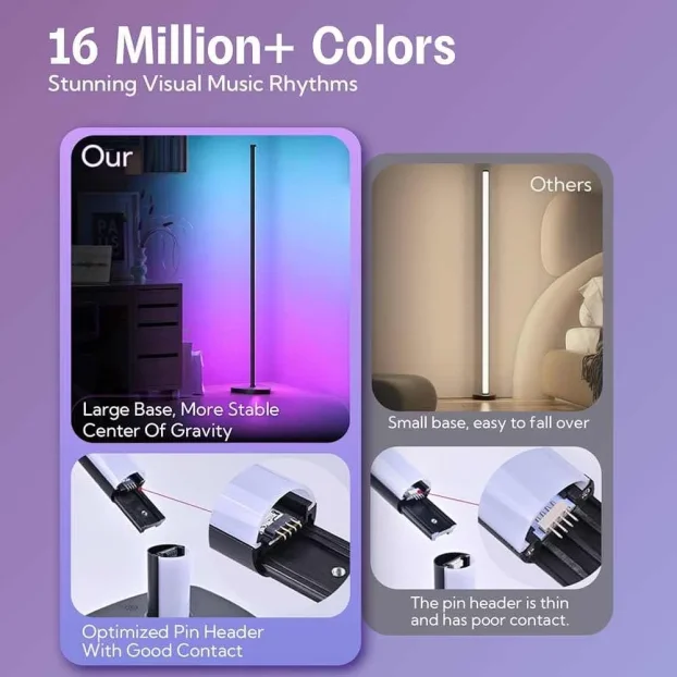 podna lampa zuto svetlo plus rgb novo 1.5m