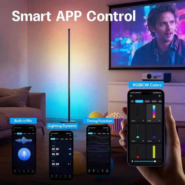 podna lampa zuto svetlo plus rgb novo 1.5m