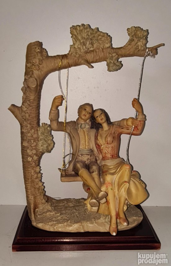 Stara velika Italijanska figura - Par na ljuljasci