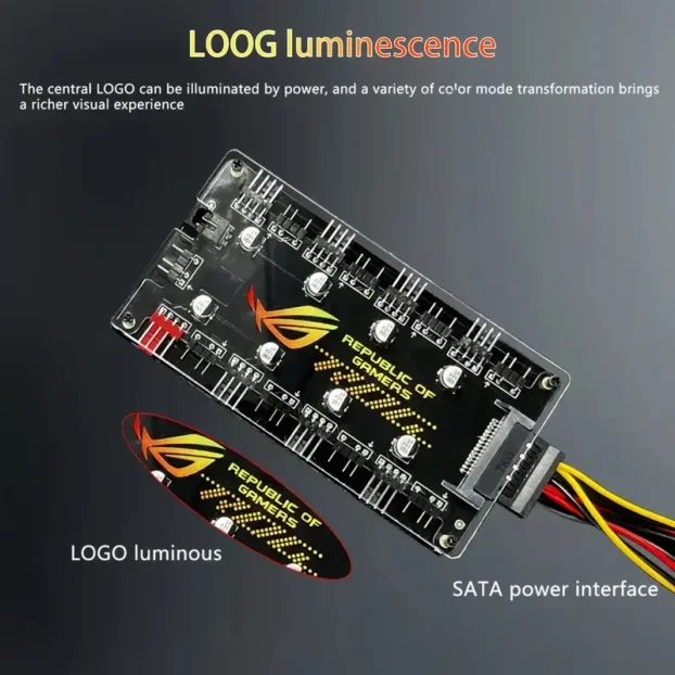 ARGB  fan kontroler rgb fan kontroler pwm rgb logo asus rog