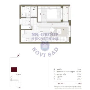 Telep, 2.0 dvosoban, 43 m²