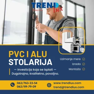 Alu pvc stolarija prozori vrata roletne komarnici