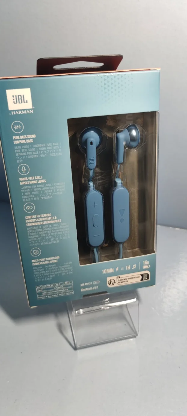 JBL Tune 215BT Wireless Earbud Headphones Blue / White