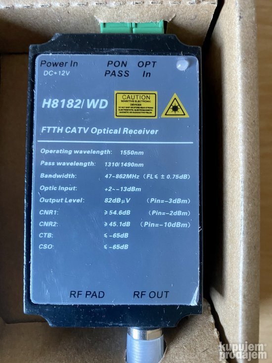 FTTH CATV Optical Receiver Model H8182/WD