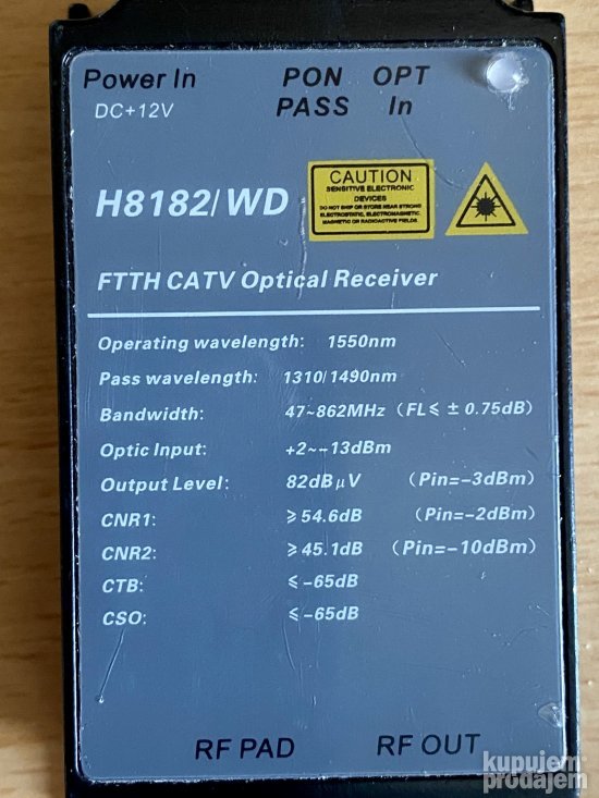 FTTH CATV Optical Receiver Model H8182/WD
