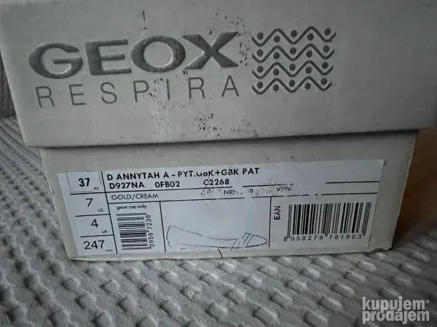 % GEOX ANNYTAH ORIGINAL NOVE zlatne krem baletanke 37 (38.5)