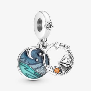 PANDORA Camping Night Sky Double Dangle Charm PANDORA
