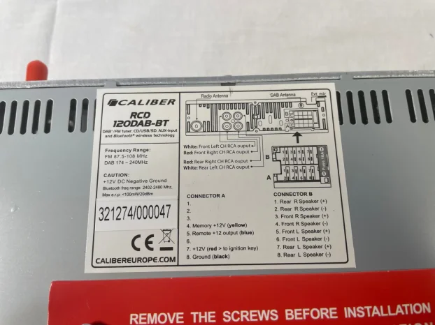 Caliber RCD120DAB-BT DAB+ Bluetooth radio za kola Swiss