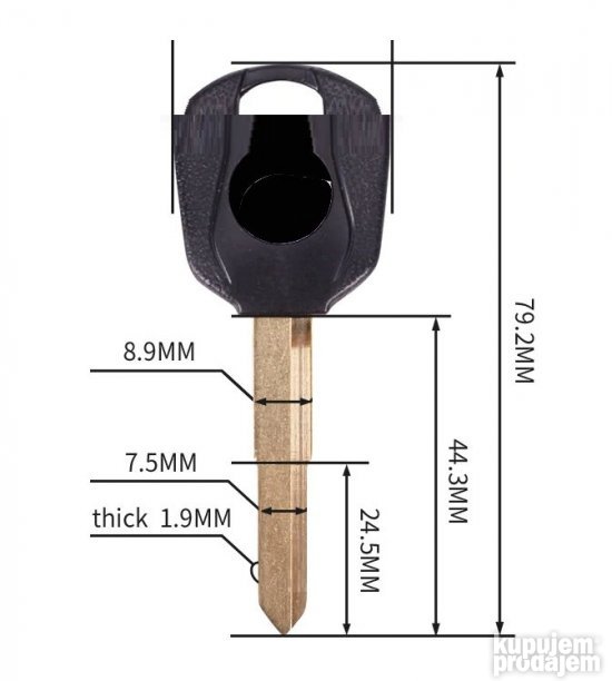 HONDA kljuc - crni - 1 kanal