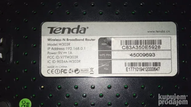 Tenda W303R Wi-fi N ruter 300Mb