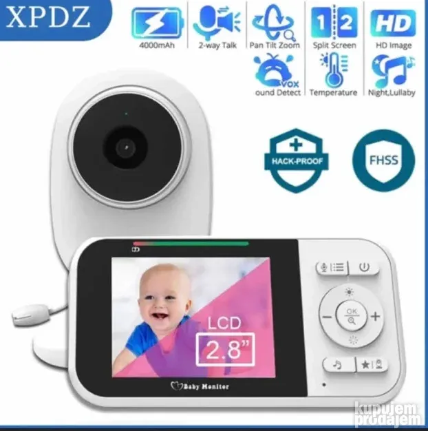 Bebi monitor Baby kamera sa alarmom i termometrom 2.8 inca