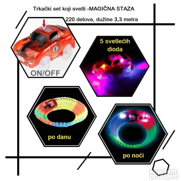 MAGIČNA staza  SVETLEĆI trkački set