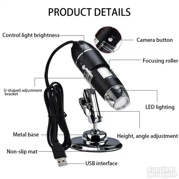 USB mikroskop digitalni mini prenosivi sa stalkom veliki zum