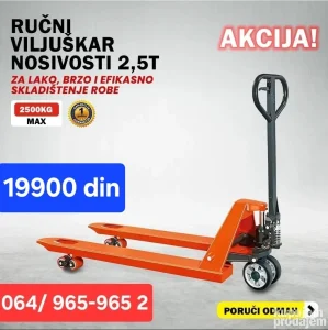 Paletni viljuškar paletar 2500 kg NOV GARANCIJA 12 meseci