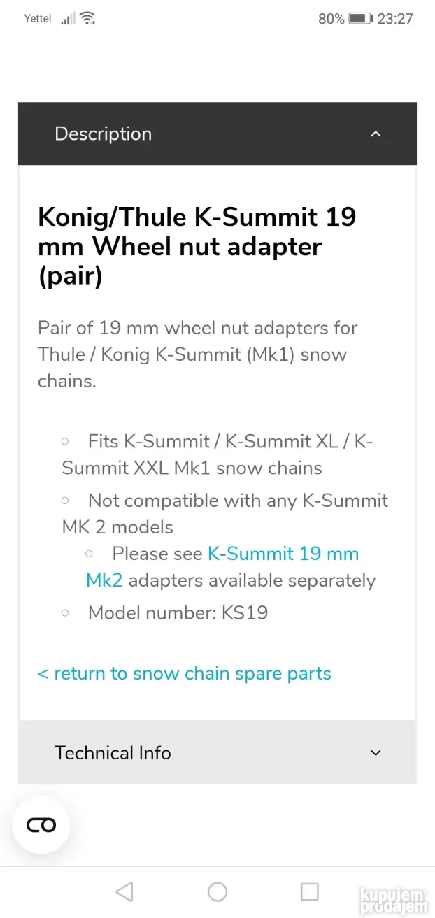 Adapteri za pauk lance za sneg