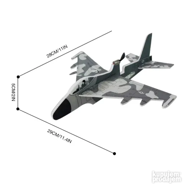Svetleći električni avion koji leti