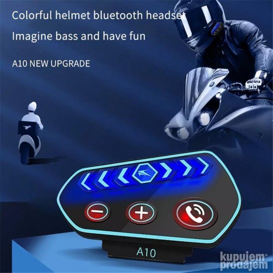 Bluetooth komunikator A10 za kacigu full face