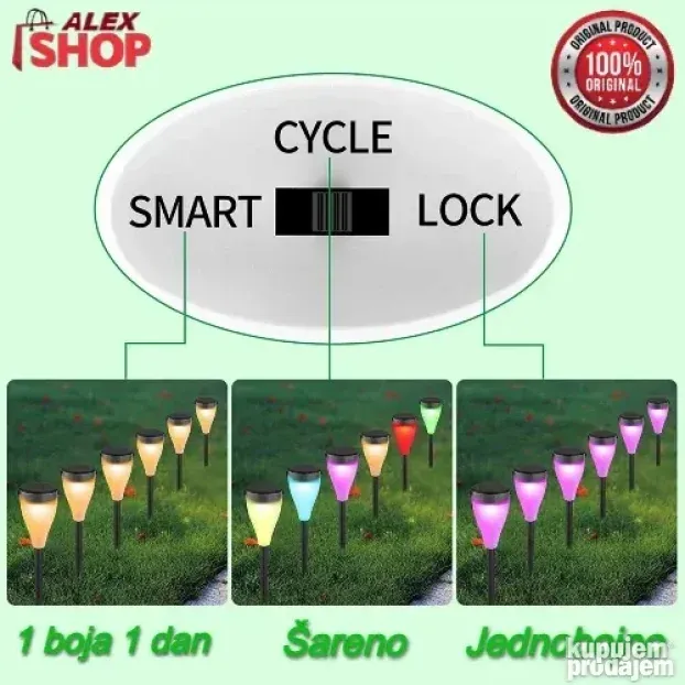 Solarna vodootporna svetla za bašte u 7 boja set lampi od 6k