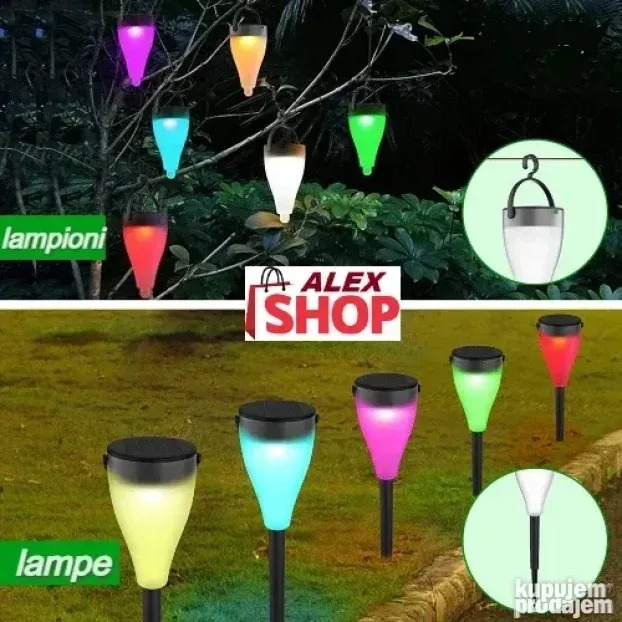 Solarna vodootporna svetla za bašte u 7 boja set lampi od 6k