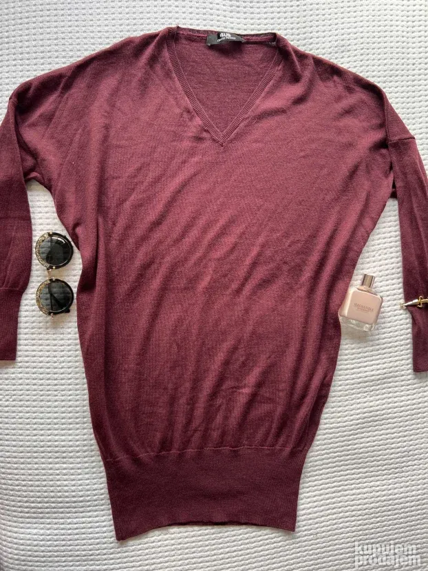 CESARE PACIOTTI ORIGINAL zenski bordo dzemper tunika S - M