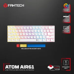 Tastatura Mehanick Gaming Fantech MK311 RGB Atom AIR 61 bel