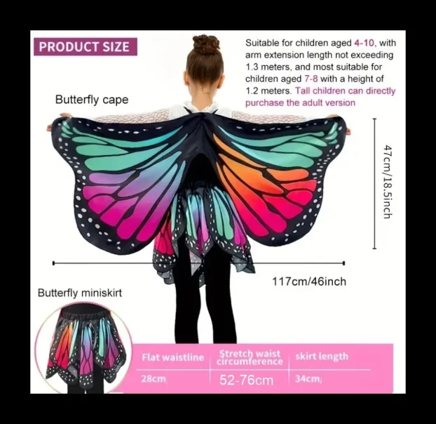 LEPTIR krila + suknja 2u1 - vila kostim za decu set broj 2